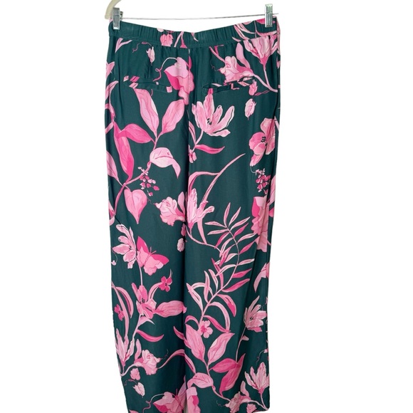 Anthropologie Floral Palm Wide Leg Vacation Pants Size 12 - Picture 4 of 9